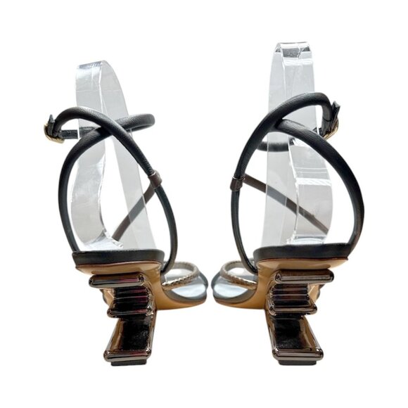 FENDI Fendi First Slide Sandals EU 37 US 7 F Shape Multicolor Wedge Heels Metal - Picture 8 of 15